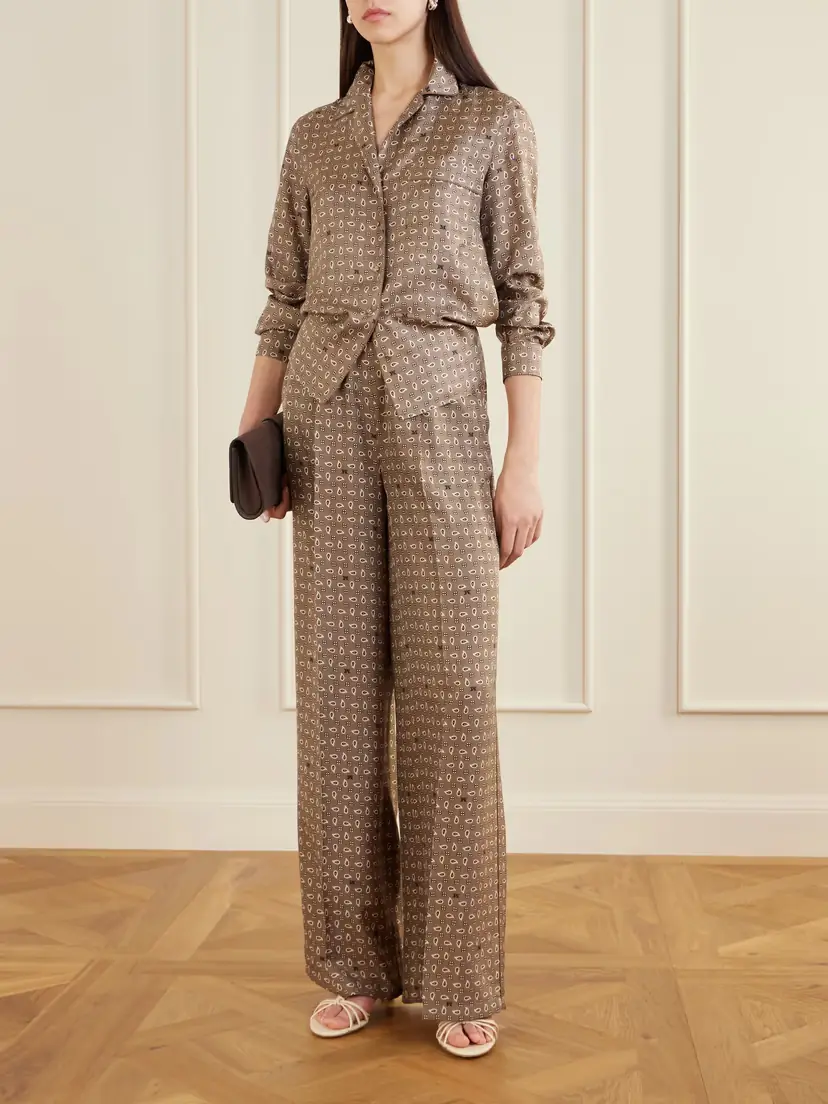 Max Mara Printed Silk-twill Wide-leg Pants | Thumbnail 2
