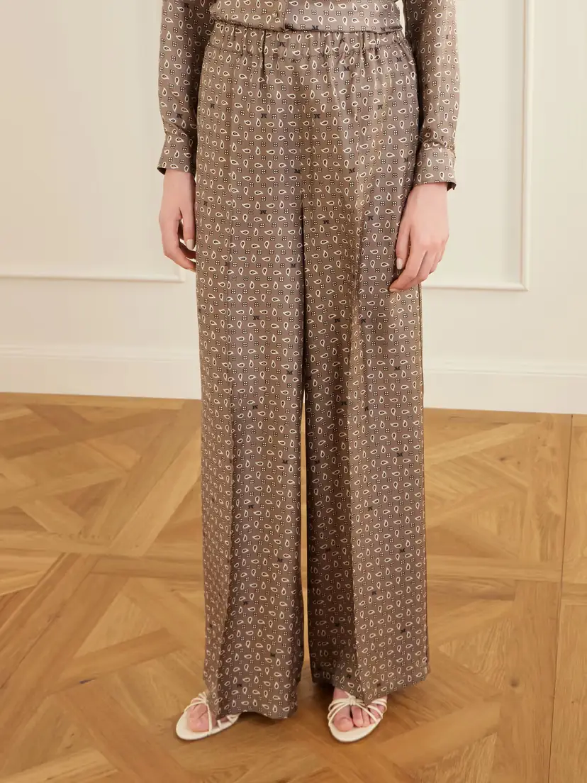 Max Mara Printed Silk-twill Wide-leg Pants | Thumbnail 3