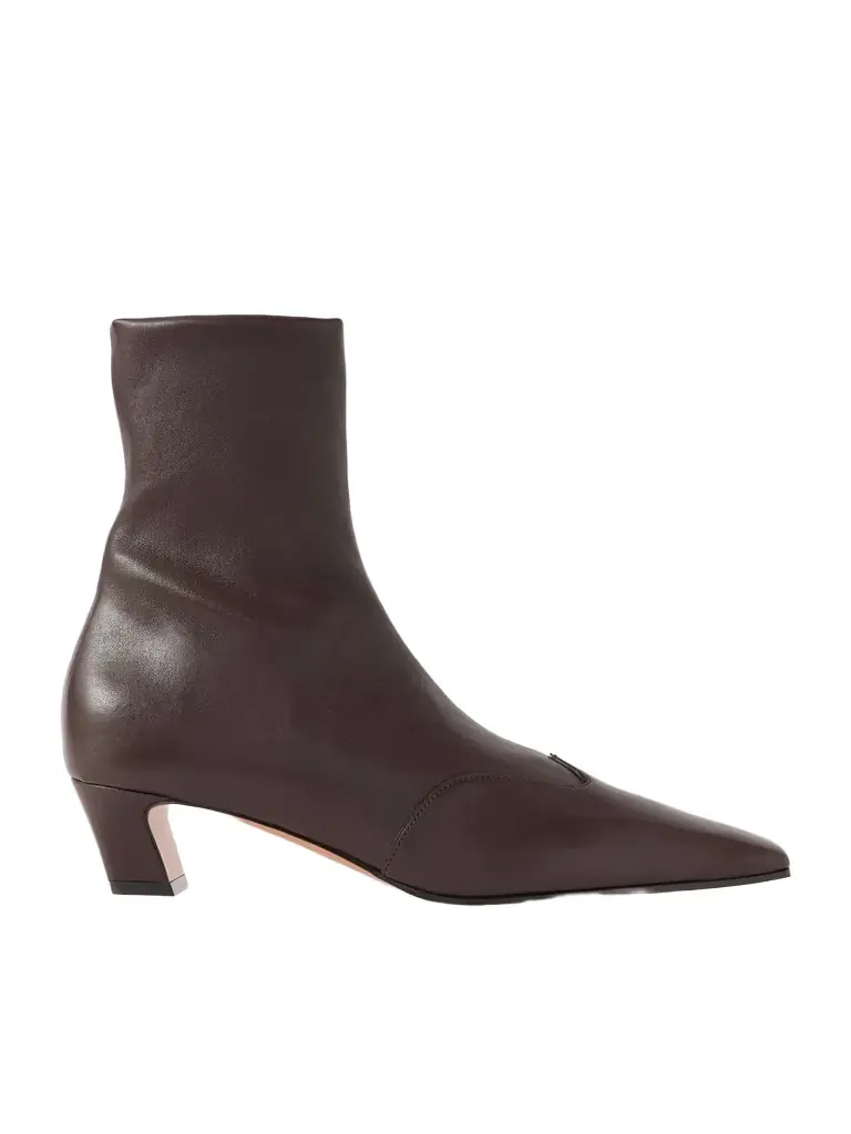 Khaite Nevada Leather Ankle Boots | Image 1 Khaite Nevada Leather Ankle Boots | Image 1