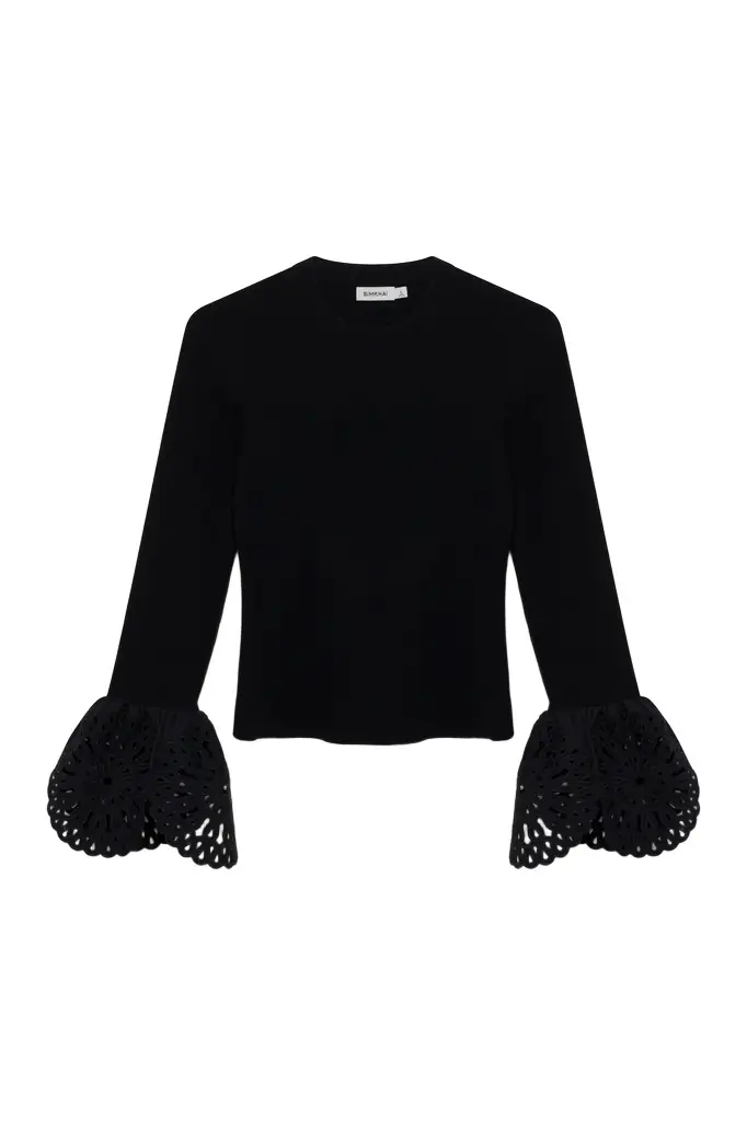 Simkhai Elyse Embroidered Knit Top