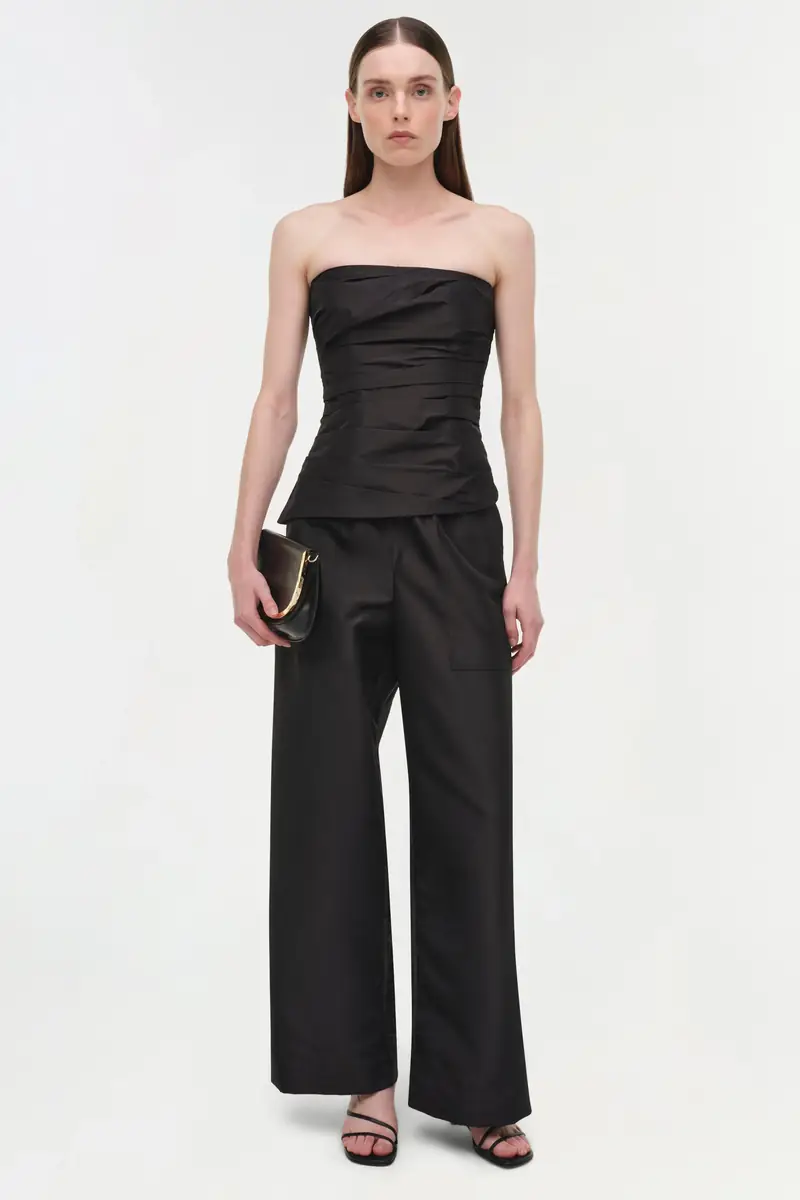Simkhai Emerson Ruched Taffeta Bustier Top | Thumbnail 2 Simkhai Emerson Ruched Taffeta Bustier Top | Thumbnail 2