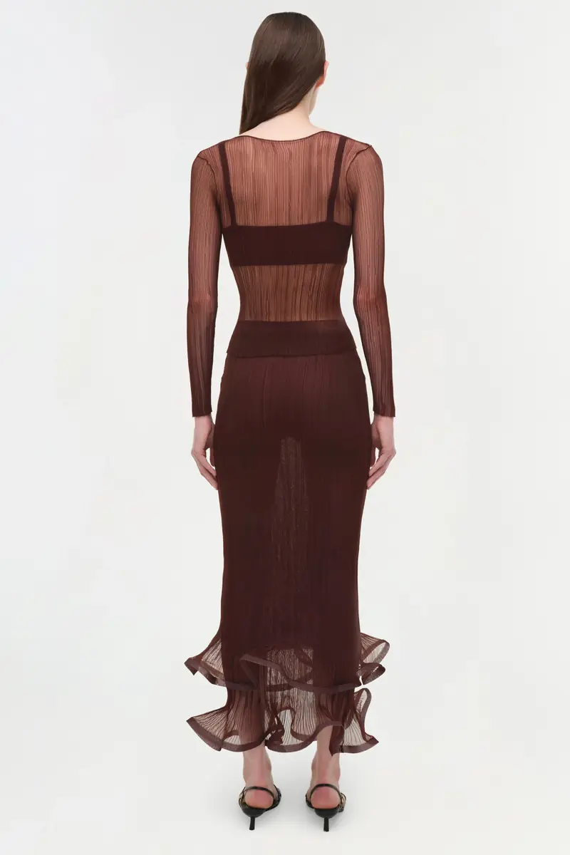 Simkhai Kelso Sheer Plisse Skirt | Thumbnail 4