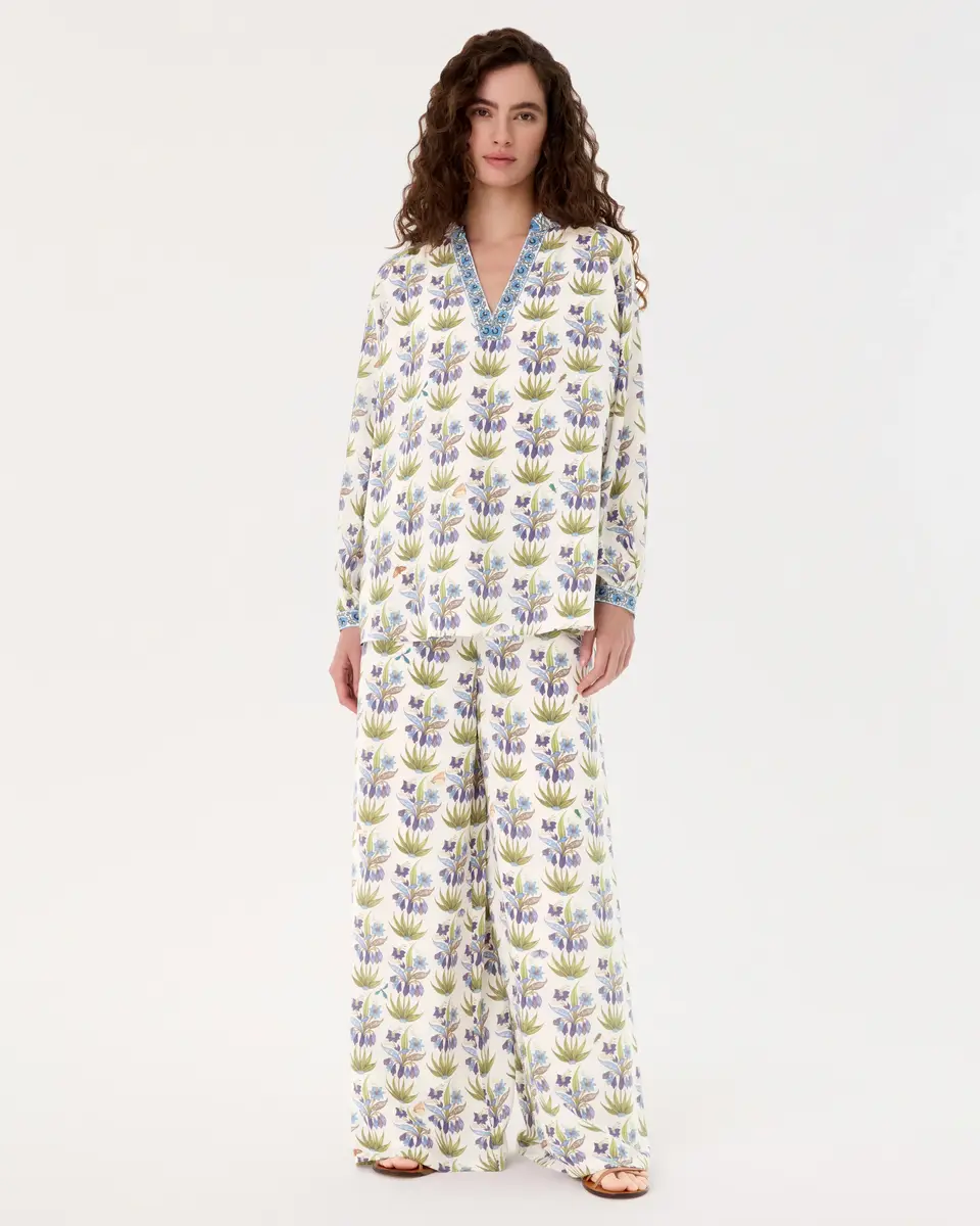 Emporio Sirenuse Ilizia Blouse in Celestine Flower Print | Thumbnail 2 Emporio Sirenuse Ilizia Blouse in Celestine Flower Print | Thumbnail 2