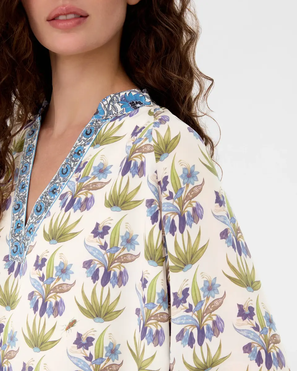 Emporio Sirenuse Ilizia Blouse in Celestine Flower Print | Thumbnail 3 Emporio Sirenuse Ilizia Blouse in Celestine Flower Print | Thumbnail 3
