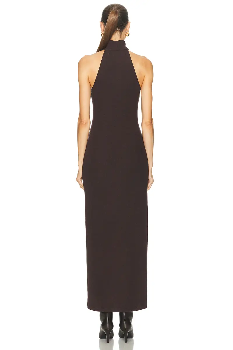 ENZA COSTA Knit Halter Turtleneck Fluid Dress | Thumbnail 3 ENZA COSTA Knit Halter Turtleneck Fluid Dress | Thumbnail 3