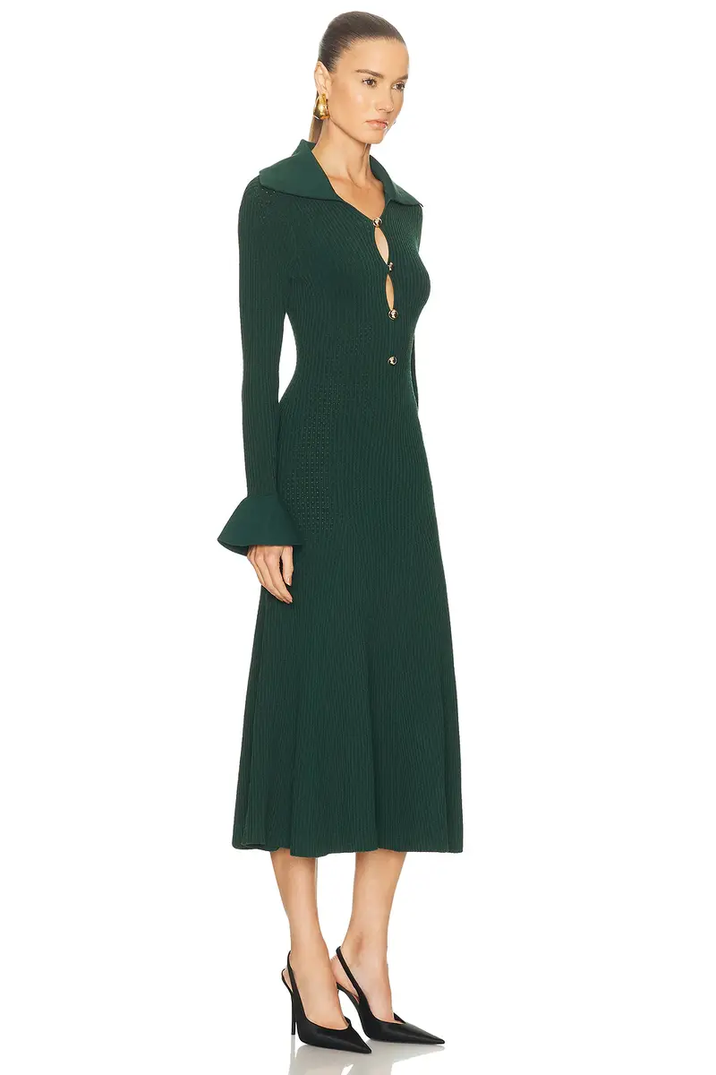 Self-Portrait Keyhole Midi Dress | Thumbnail 2 Self-Portrait Keyhole Midi Dress | Thumbnail 2