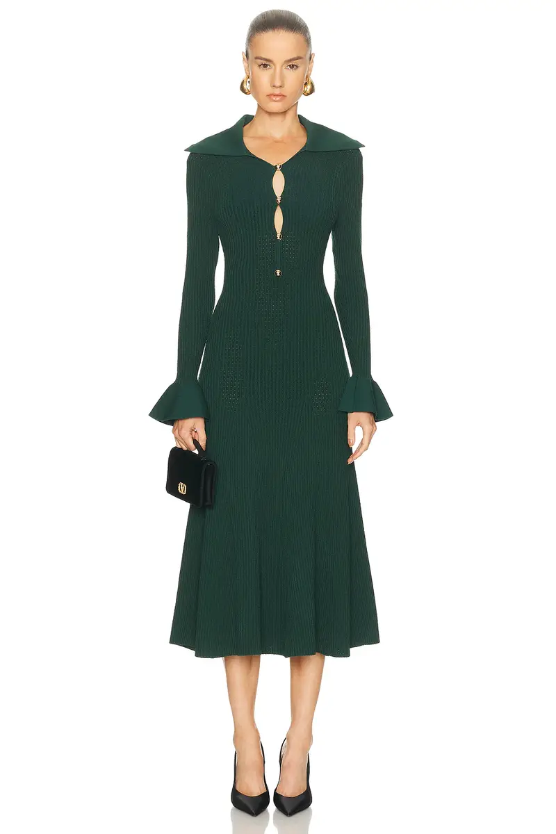 self-portrait Keyhole Midi Dress | Image 1 self-portrait Keyhole Midi Dress | Image 1