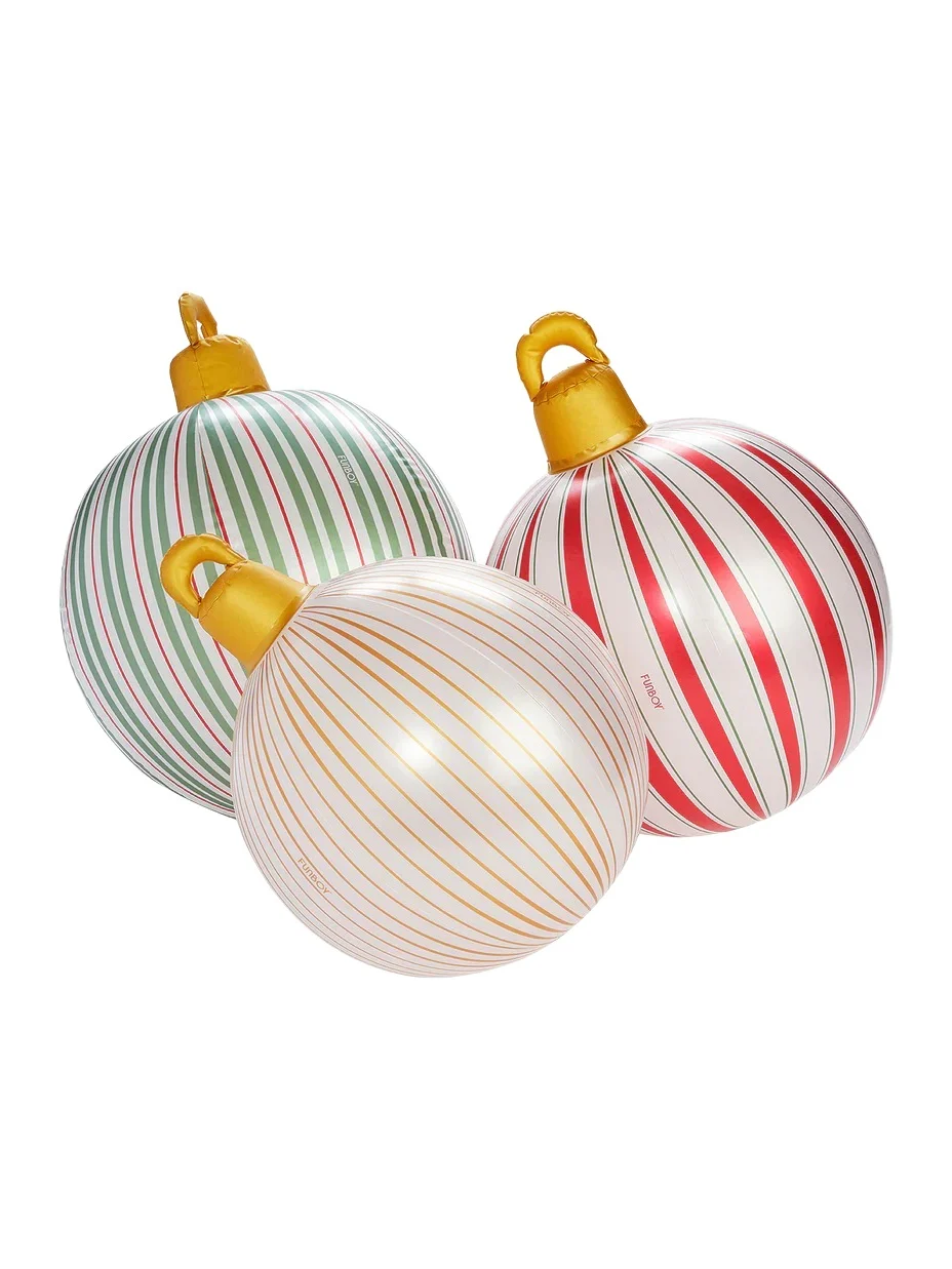 Funboy 3 Pack Vintage Stripe Light Up Inflatable Ornaments