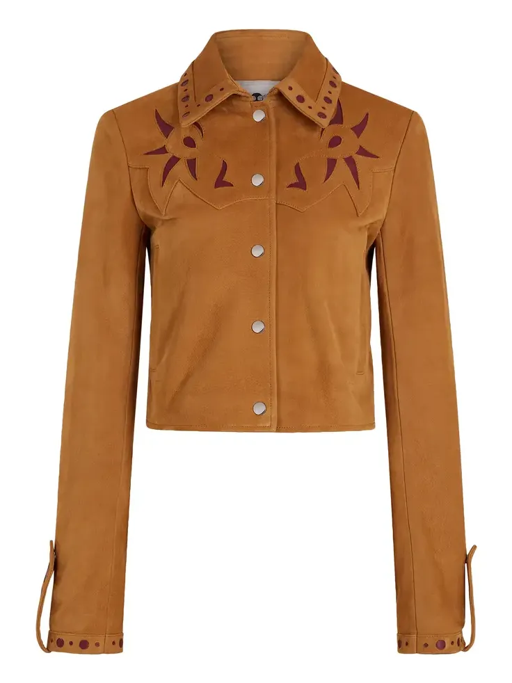 Inlay-Detailed Nubuck Leather Jacket Inlay-Detailed Nubuck Leather Jacket