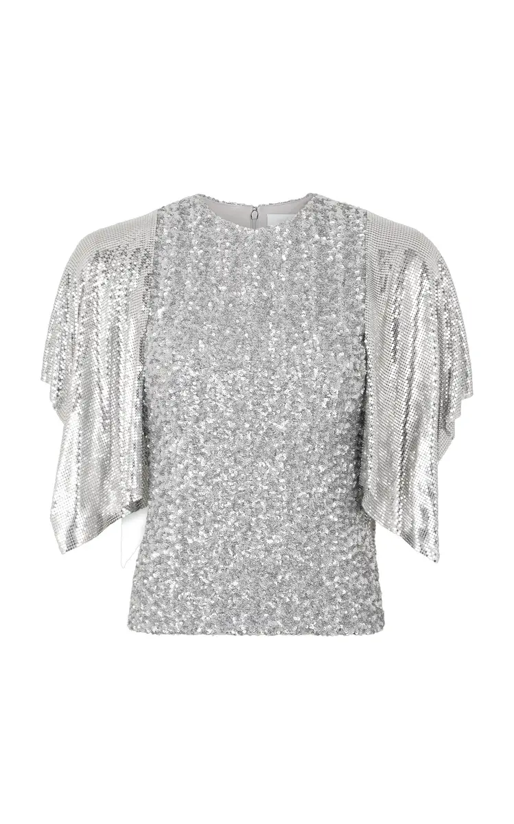 Rabanne Sequined Mesh Top
