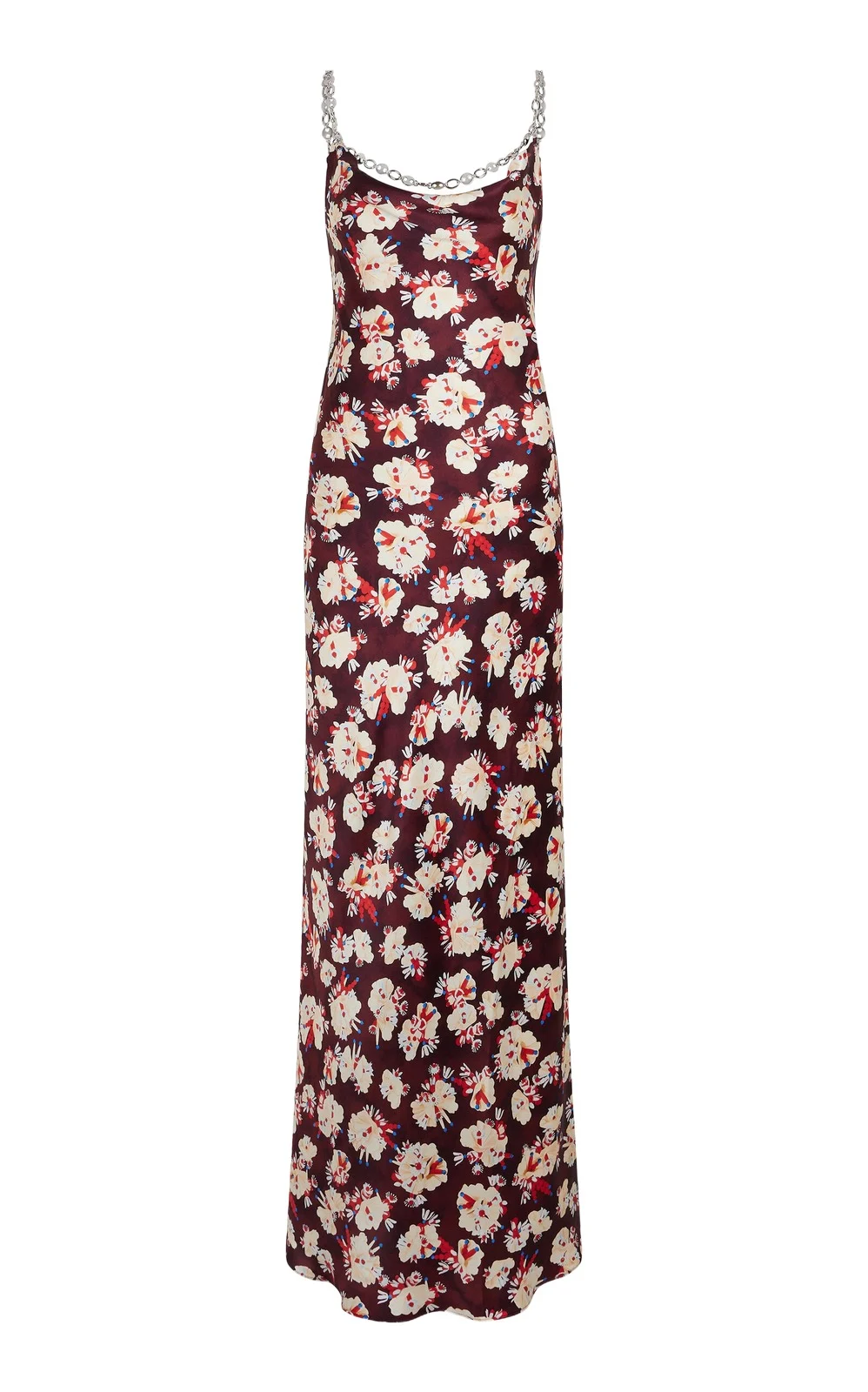 Chain-Detailed Satin Maxi Dress Chain-Detailed Satin Maxi Dress