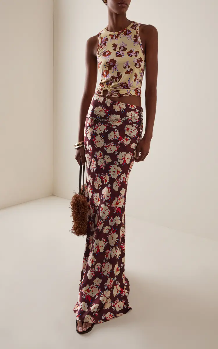 Rabanne Floral Silk Maxi Skirt | Thumbnail 2 Rabanne Floral Silk Maxi Skirt | Thumbnail 2