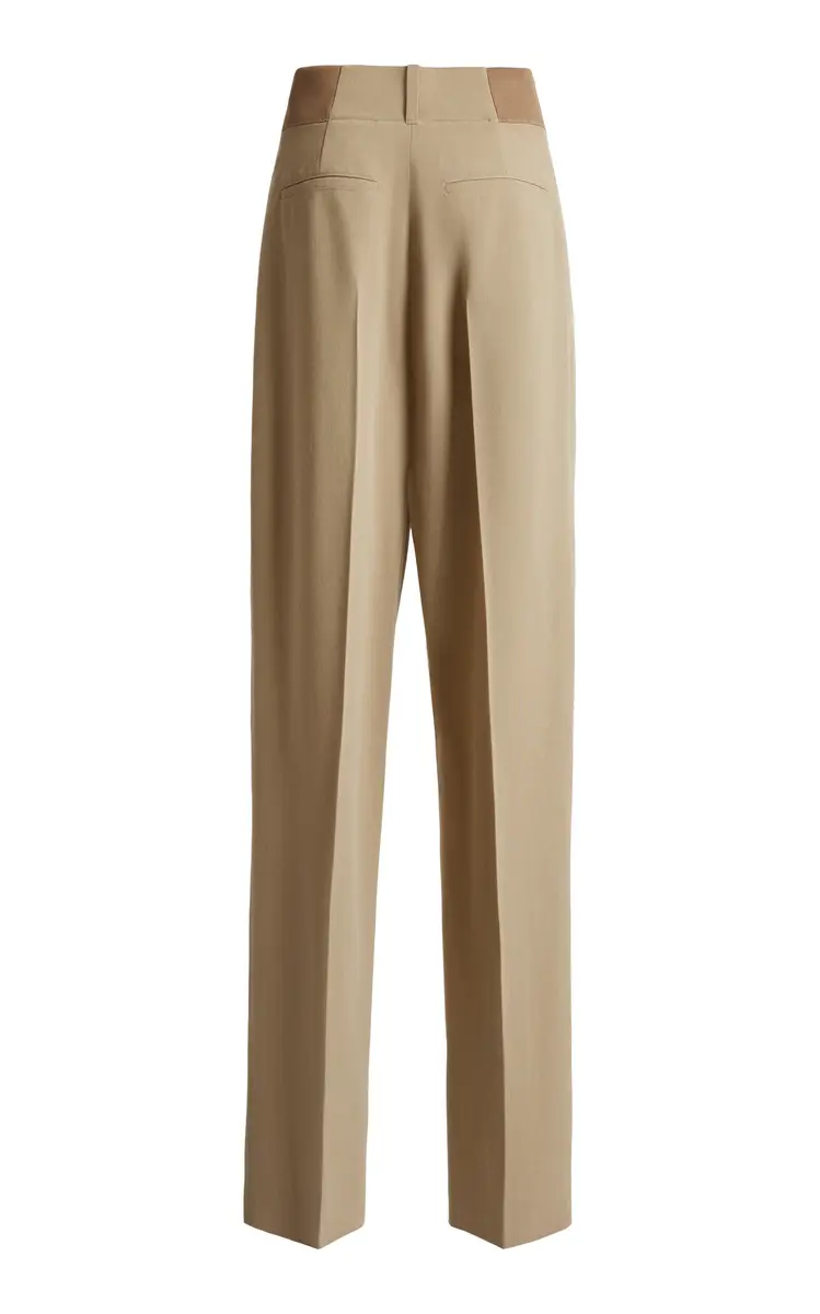 Victoria Beckham Pleated Crepe Straight-Leg Pants | Thumbnail 3