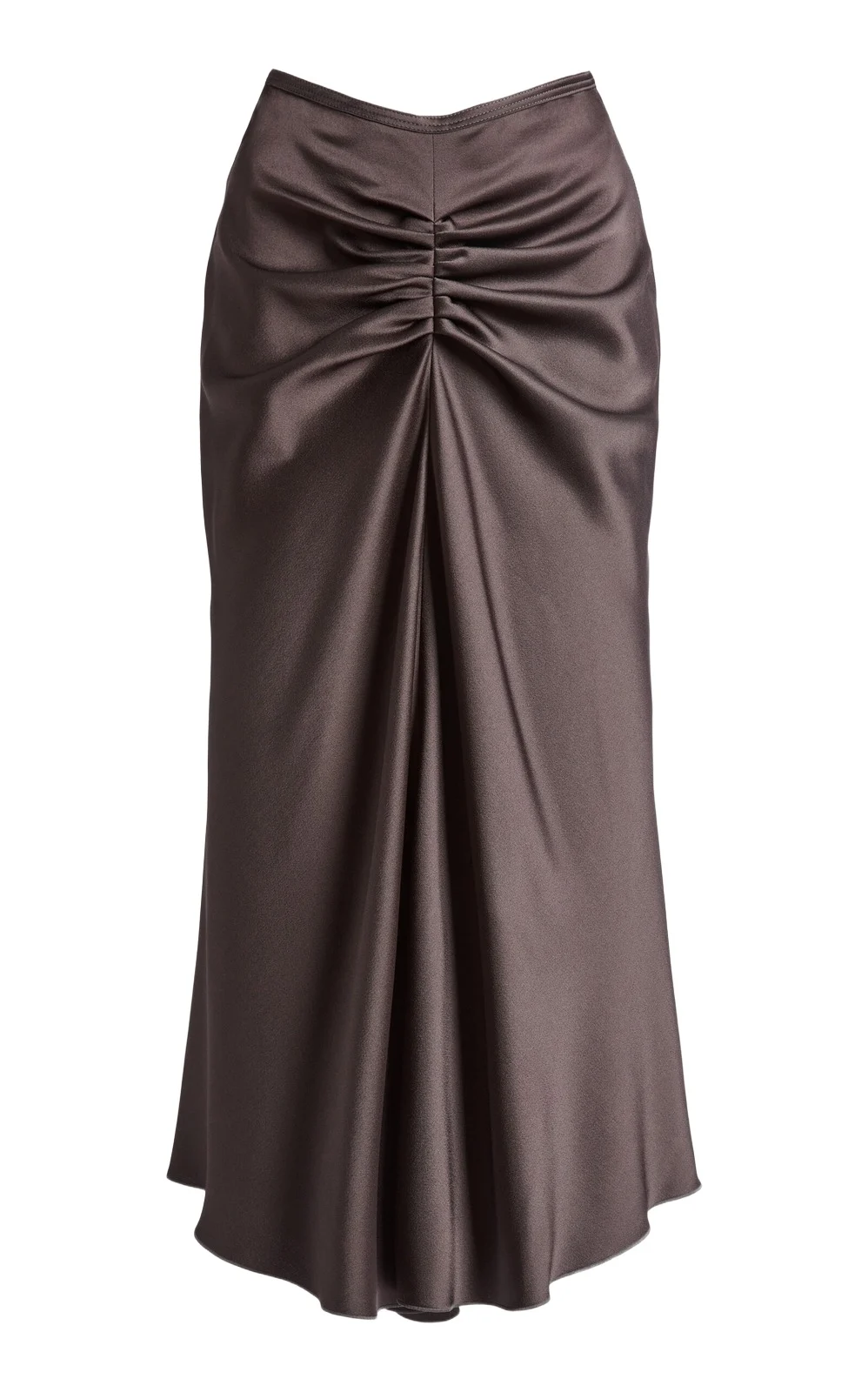 Bela Gathered Satin Midi Skirt Bela Gathered Satin Midi Skirt