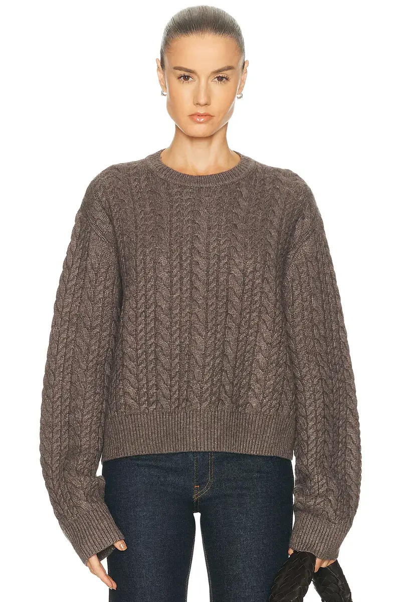 EAVES Laci Cable Crewneck | Thumbnail 3
