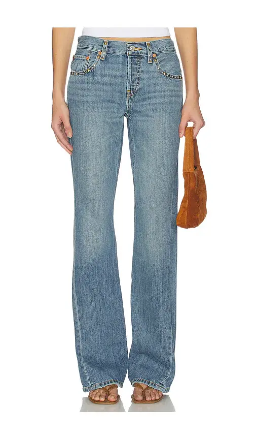 RE/DONE Twisted Mid Rise Bootcut Jeans | Image 1 RE/DONE Twisted Mid Rise Bootcut Jeans | Image 1