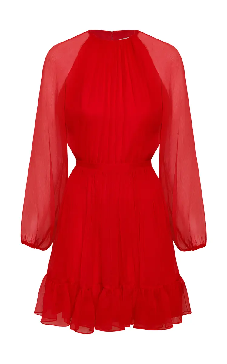 ANDRES OTALORA Raices Antiguas Ruffled Silk-Chifon Mini Dress | Thumbnail 3