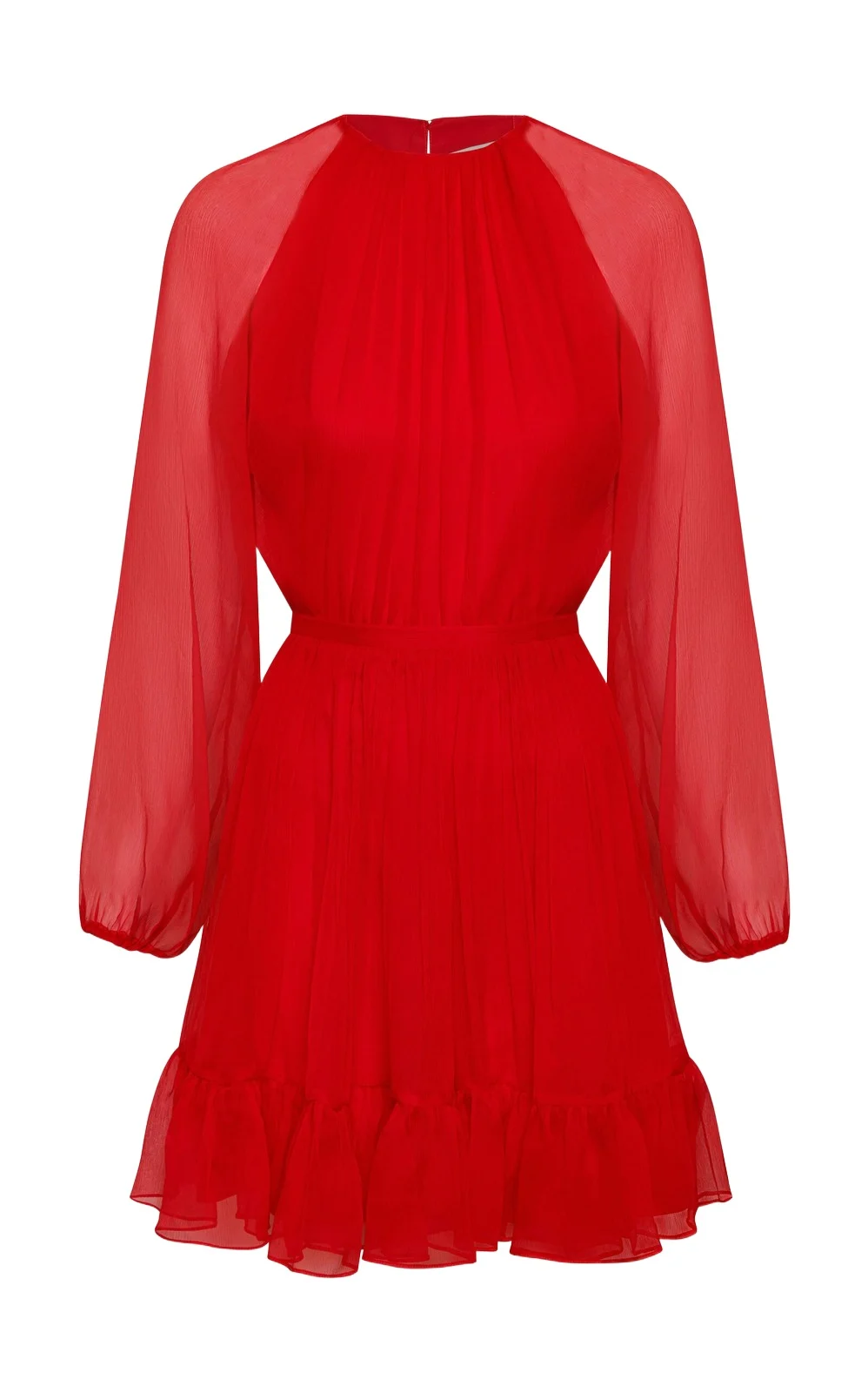 Raices Antiguas Ruffled Silk-Chifon Mini Dress