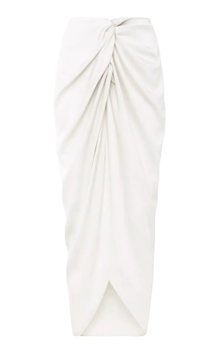 ANDRES OTALORA Cairo Twist-Front Cotton-Poplin Midi Skirt | Thumbnail 4