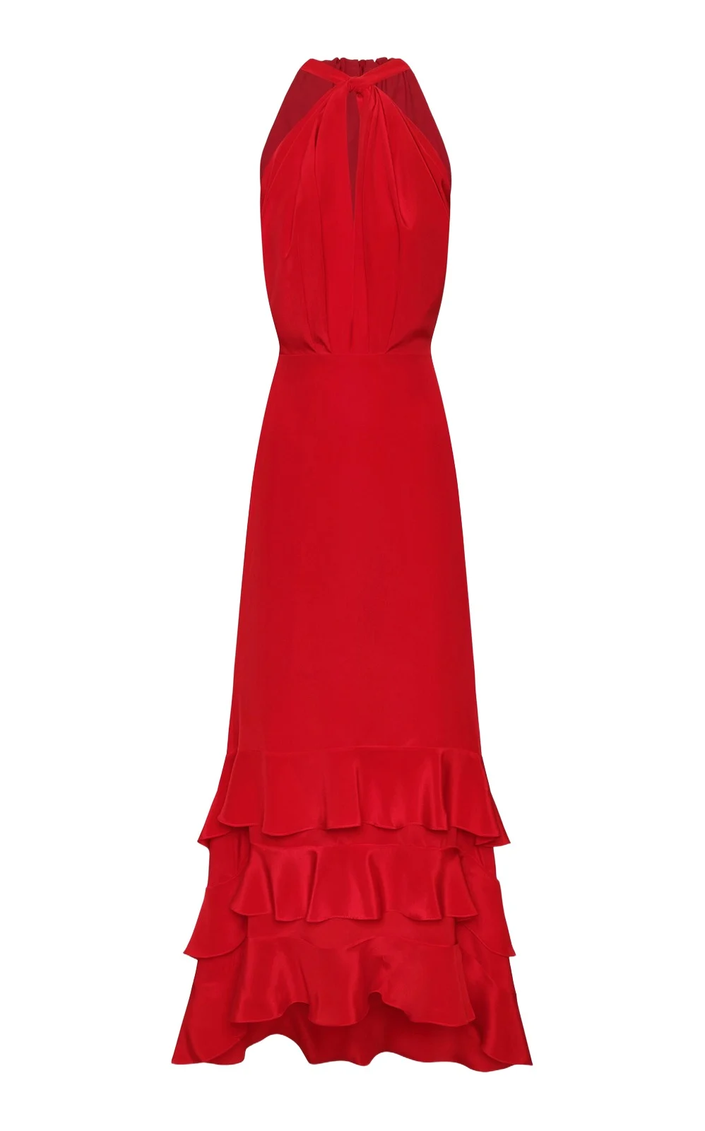 Vino de Palma Halter Silk Crepe De Chine Maxi Dress
