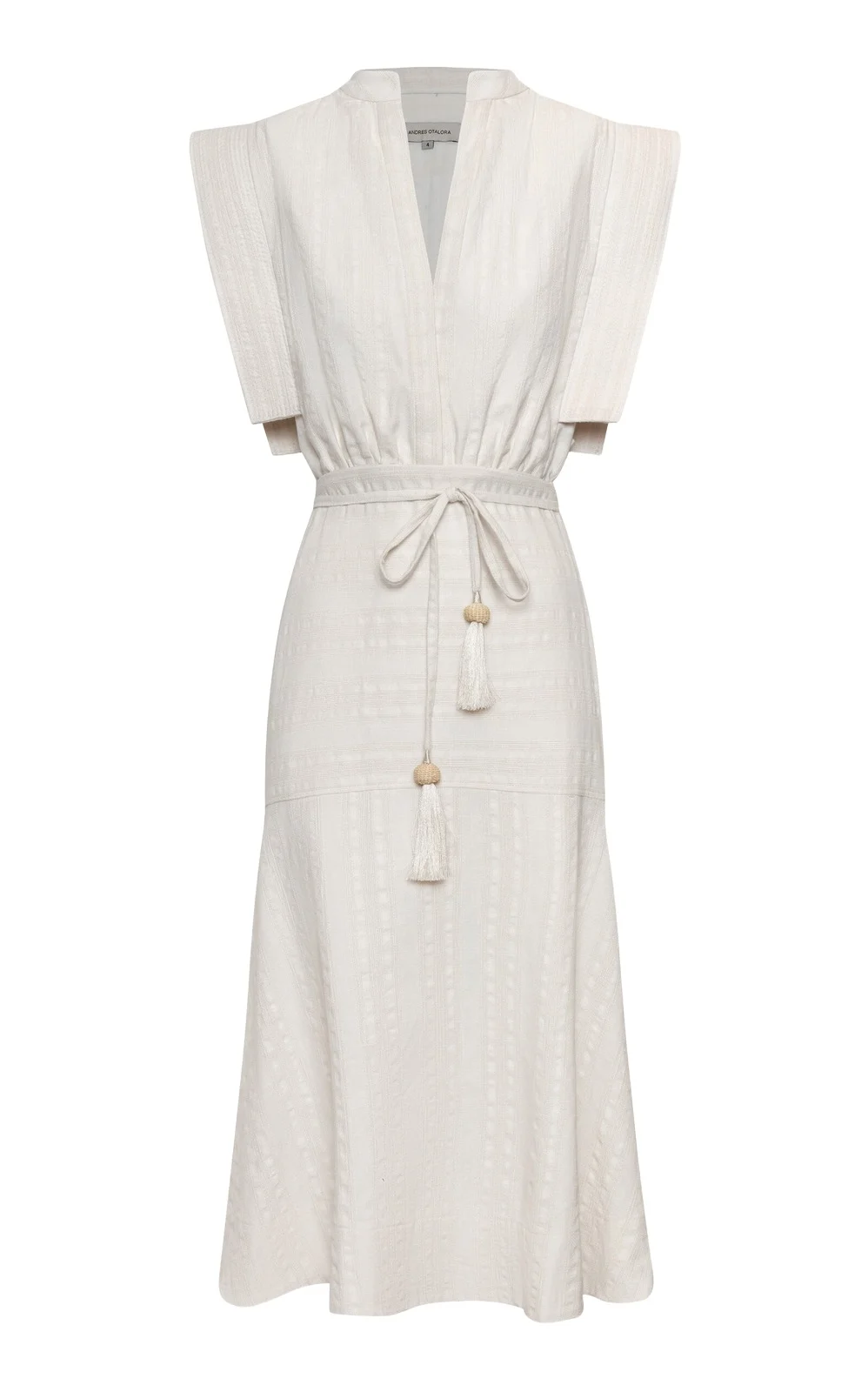 Contigu Despierto Belted Cotton-Jacquard Midi Dress