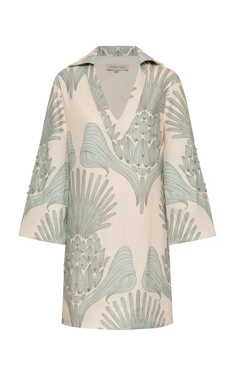 ANDRES OTALORA Aziza Mia Embroidered Linen Mini Tunic | Thumbnail 2