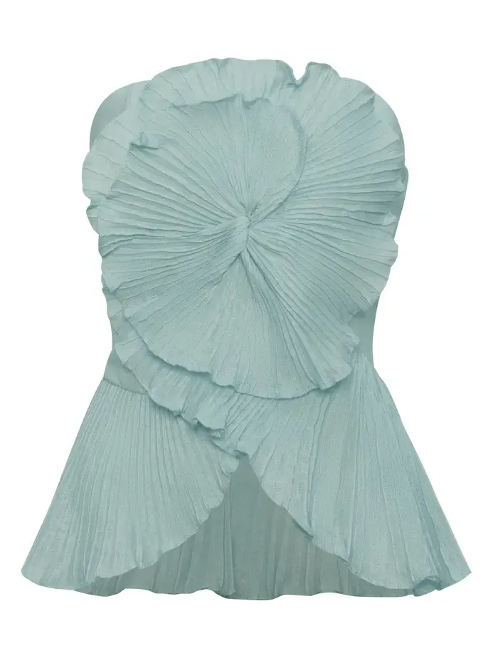 Imara Pleated Linen Top Imara Pleated Linen Top
