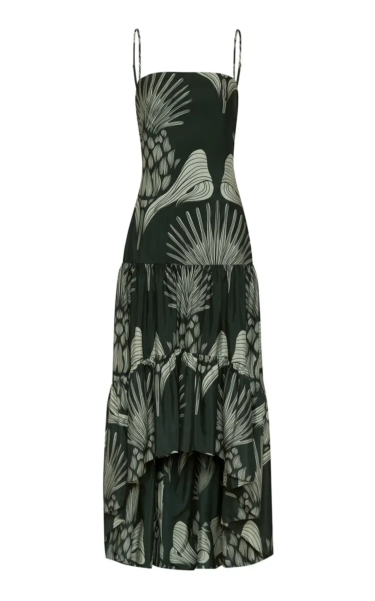 ANDRES OTALORA Joya Colonial Printed Stretch-Cotton Maxi Dress