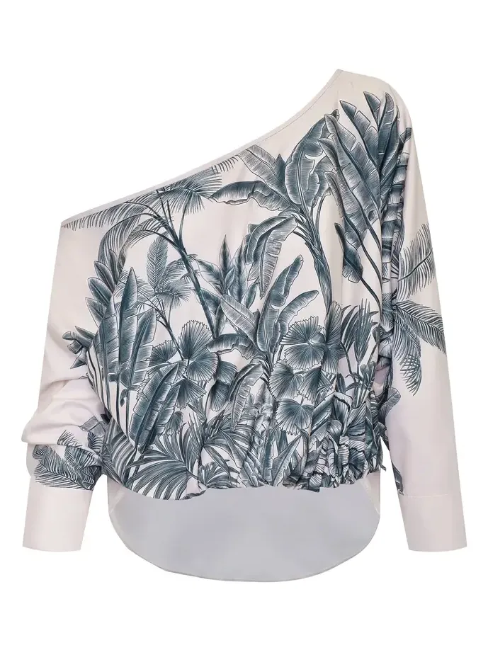 Mioh Printed Crepe De Chine Blouse