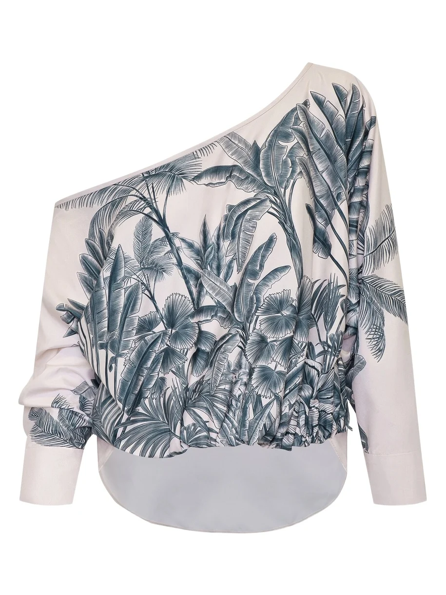 Mioh Printed Crepe De Chine Blouse Mioh Printed Crepe De Chine Blouse