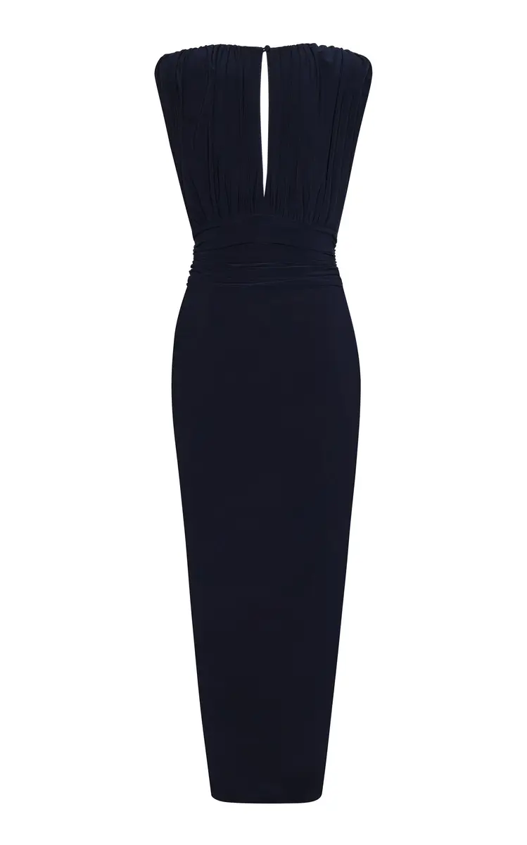 ANDRES OTALORA Zambea Draped Midi Dress | Thumbnail 3