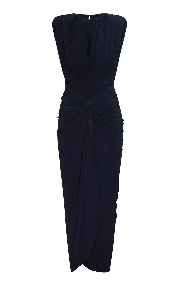 ANDRES OTALORA Zambea Draped Midi Dress | Thumbnail 4