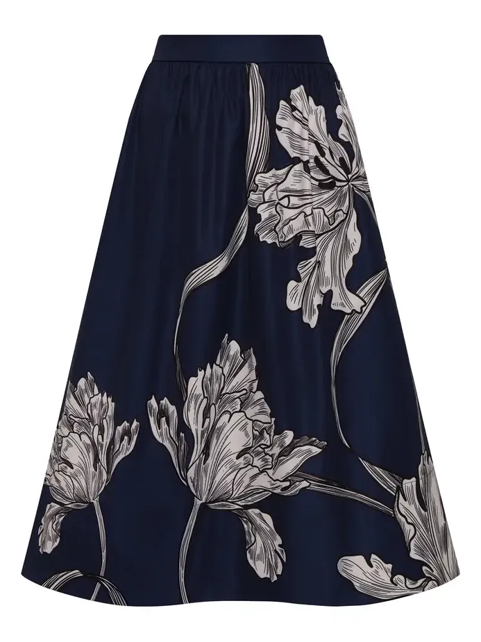 Lo Verdadero Printed Stretch-Cotton Midi Skirt Lo Verdadero Printed Stretch-Cotton Midi Skirt