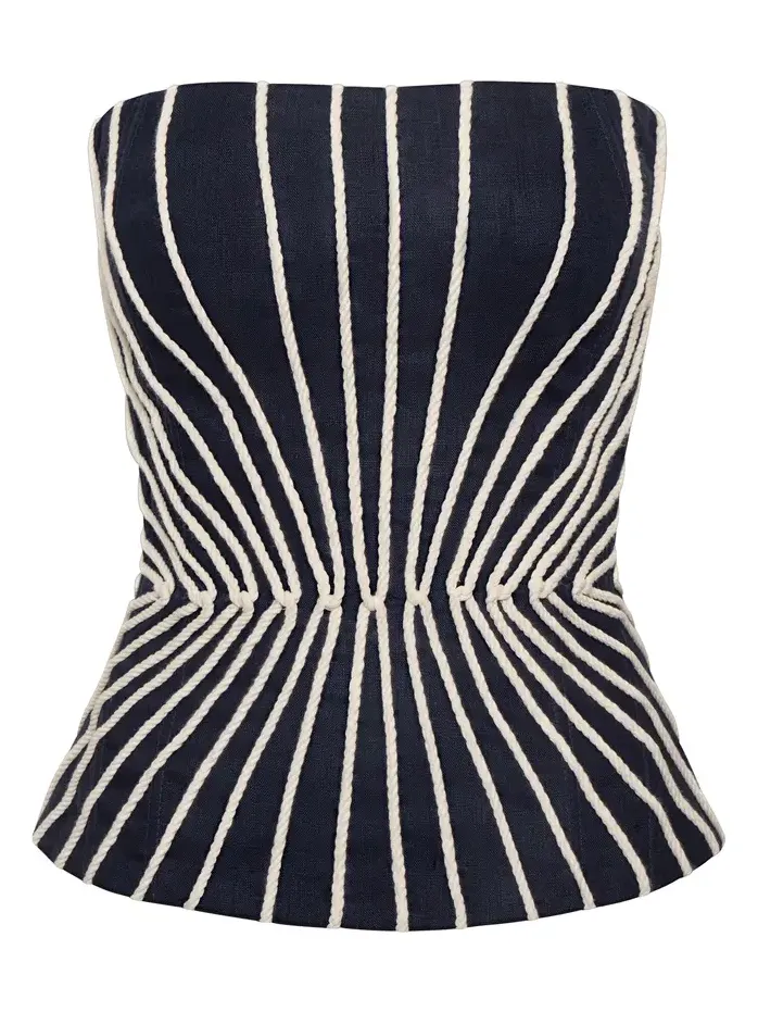Silencio del Sol Embroidered Linen Top