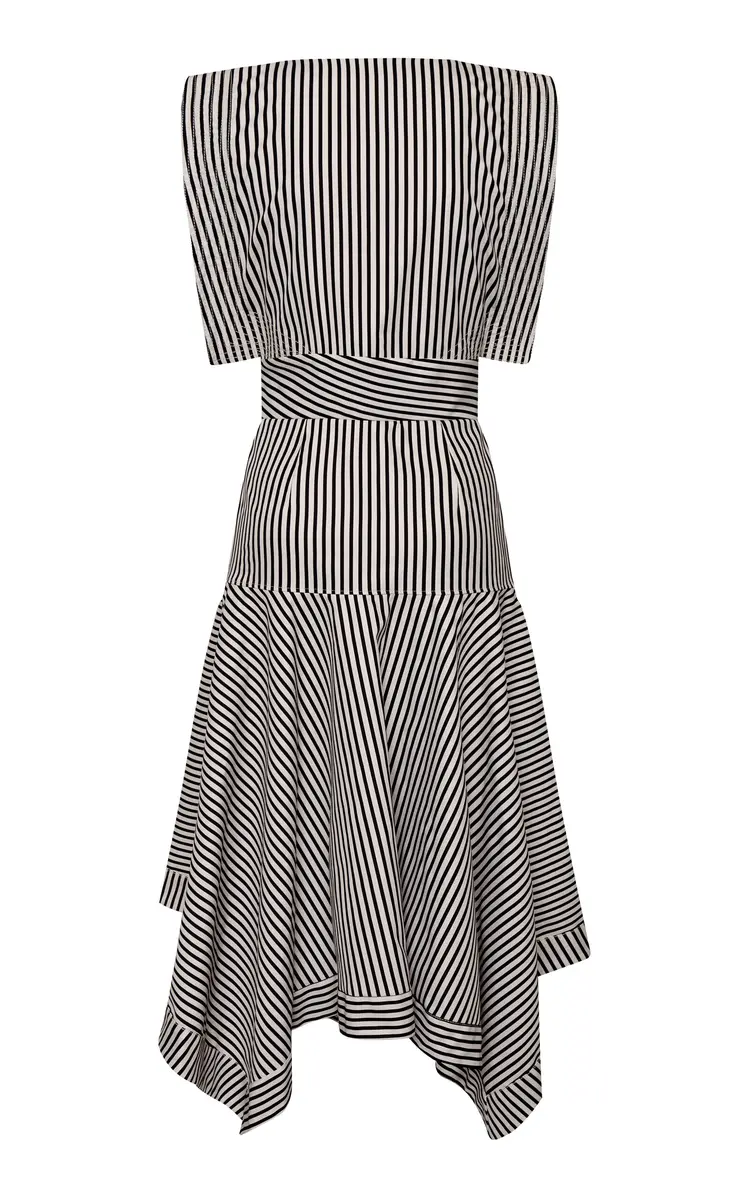 ANDRES OTALORA Gazelle Striped Stretch-Cotton Midi Dress | Thumbnail 3