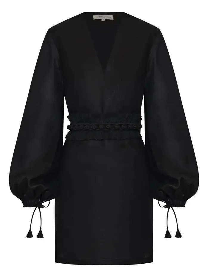 Amarula Porfavor Belted Linen Mini Dress