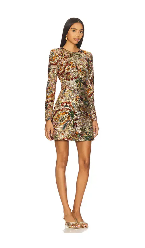 Nadine Merabi Camile Embellished Sequin Long Sleeve Mini Dress | Thumbnail 2