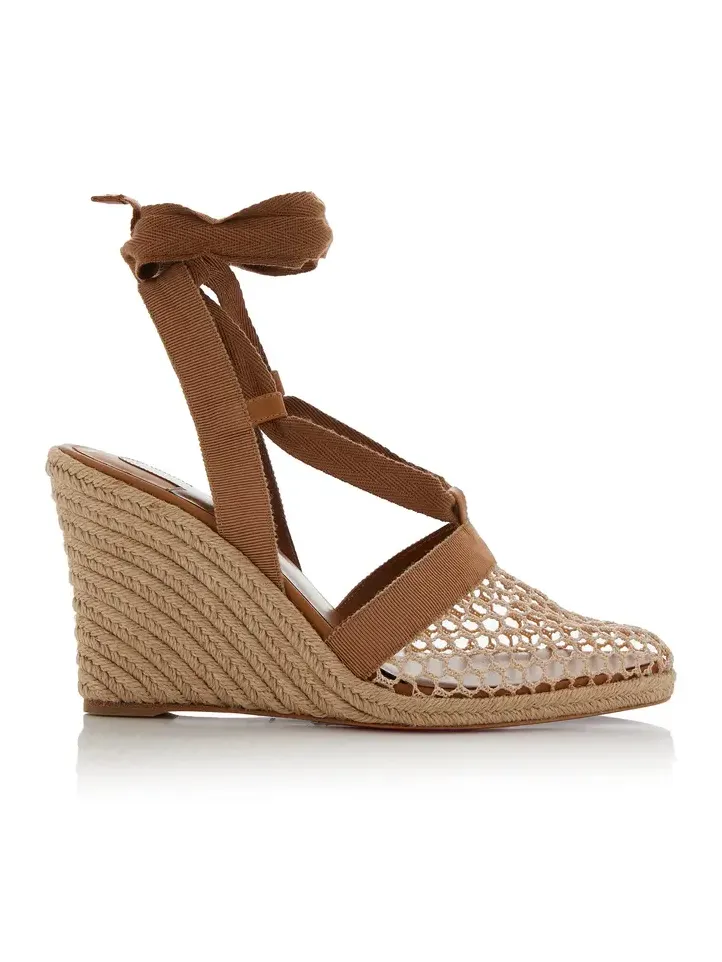 Christian Louboutin Toleda 85mm Crocheted Espadrille Wedge Sandals