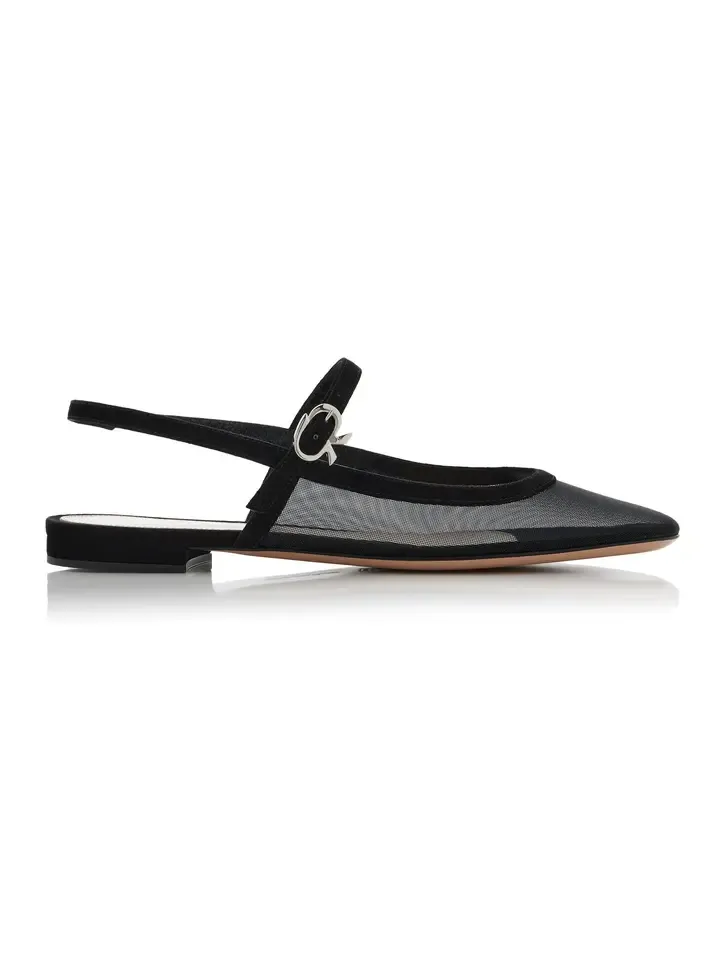 Mesh Slingback Flats