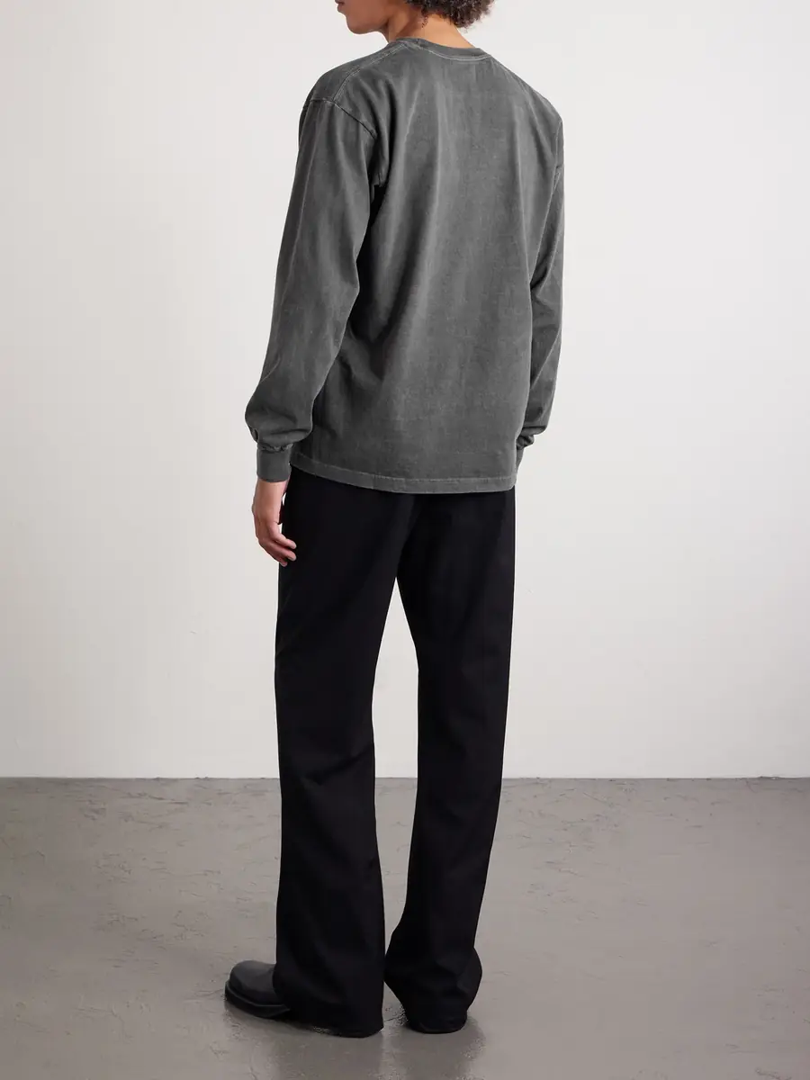 Neighborhood Logo-Print Pigment-Dyed Cotton-Jersey T-Shirt - Men | Thumbnail 4