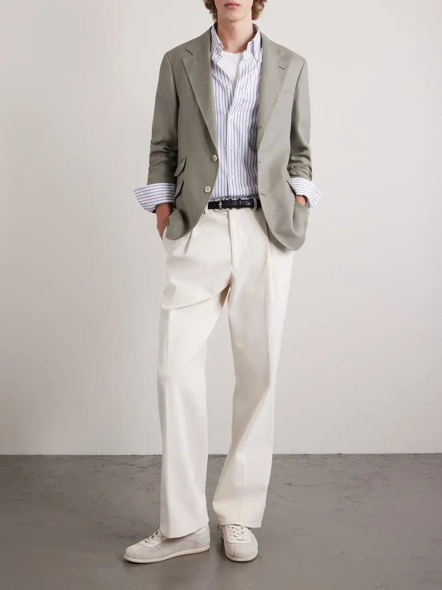 Brunello Cucinelli Silk, Linen and Wool-Blend Blazer - Men | Thumbnail 2 Brunello Cucinelli Silk, Linen and Wool-Blend Blazer - Men | Thumbnail 2
