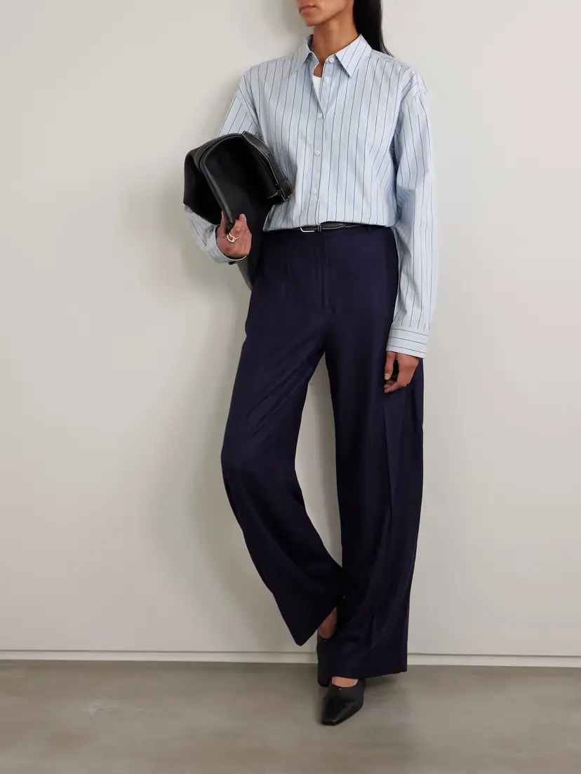 TOTEME Pleated Flannel Wide-leg Pants | Thumbnail 2