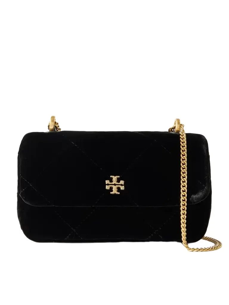 Tory Burch Kira Diamond Embellished Quilted Velvet Shoulder Bag | Image 1 Tory Burch Kira Diamond Embellished Quilted Velvet Shoulder Bag | Image 1