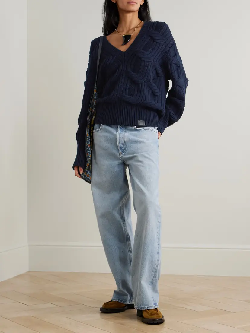 Stella McCartney Falabella Cable-knit Wool Sweater | Thumbnail 2 Stella McCartney Falabella Cable-knit Wool Sweater | Thumbnail 2