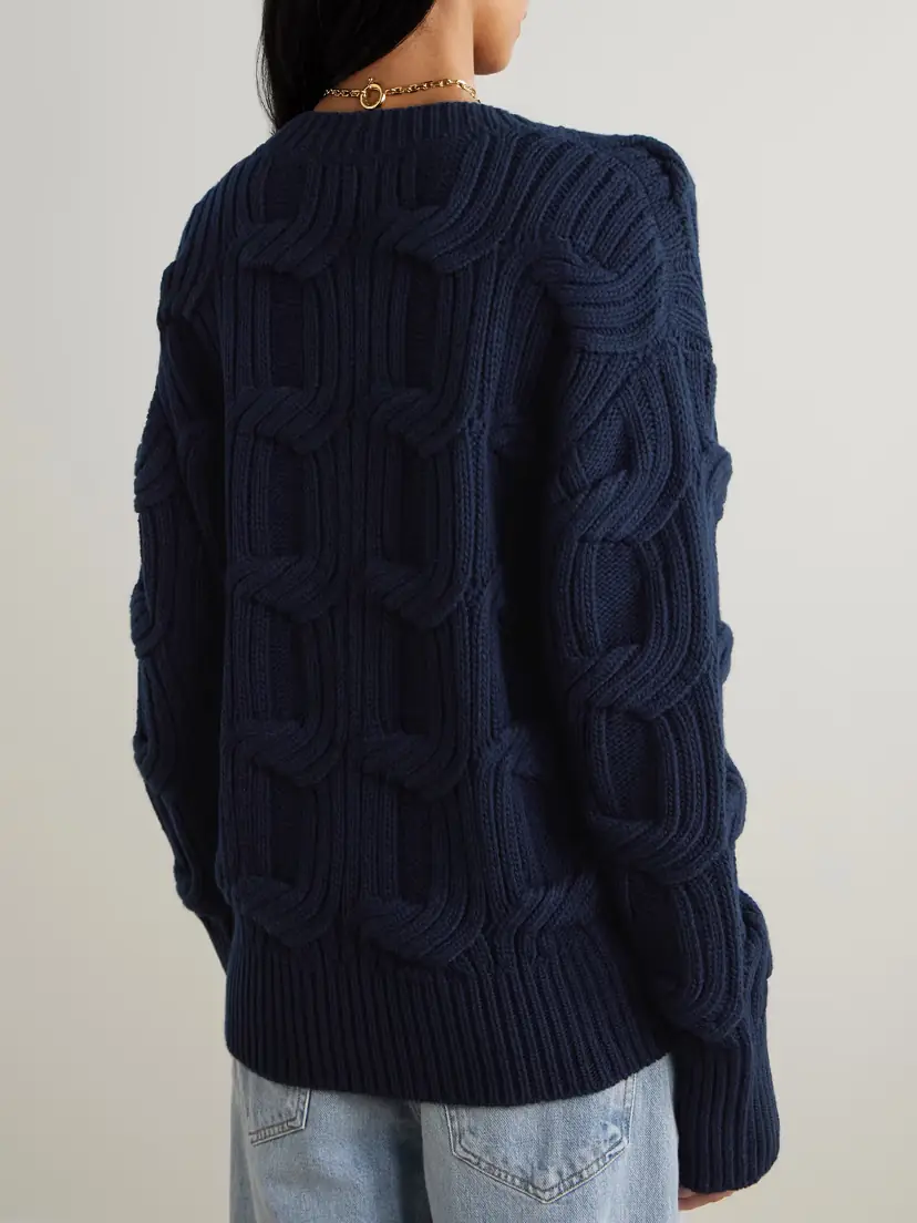 Stella McCartney Falabella Cable-knit Wool Sweater | Thumbnail 3 Stella McCartney Falabella Cable-knit Wool Sweater | Thumbnail 3