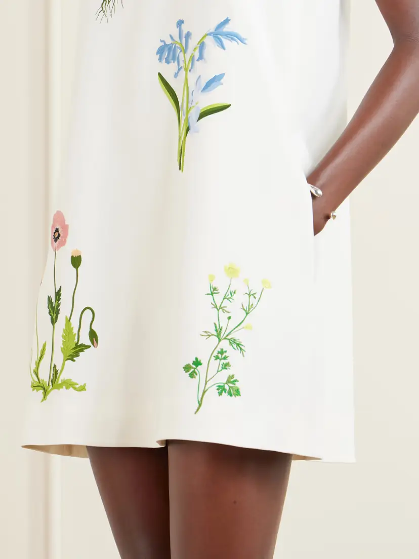Stella McCartney Embroidered Crepe Mini Dress | Thumbnail 4 Stella McCartney Embroidered Crepe Mini Dress | Thumbnail 4