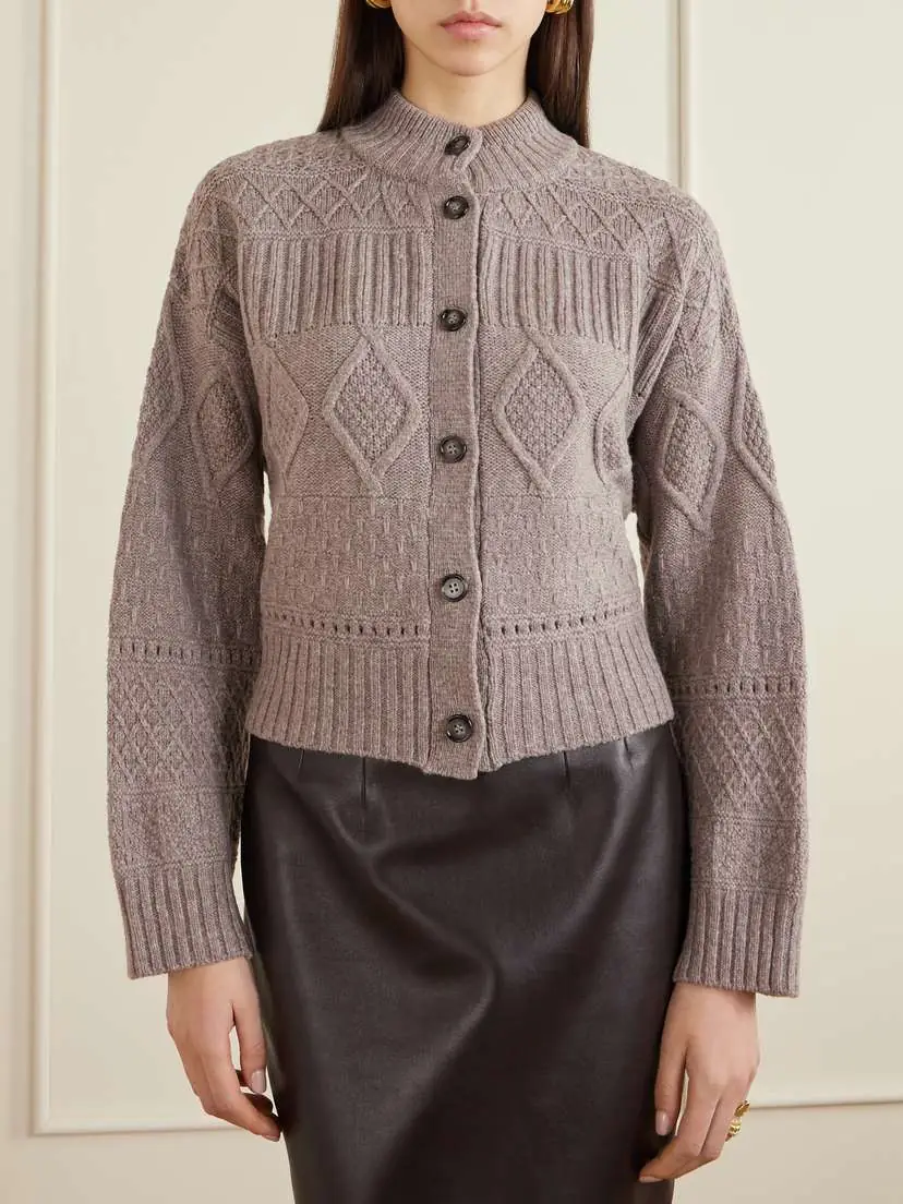 Altuzarra Amory Cropped Cable-knit Wool-blend Cardigan | Thumbnail 3