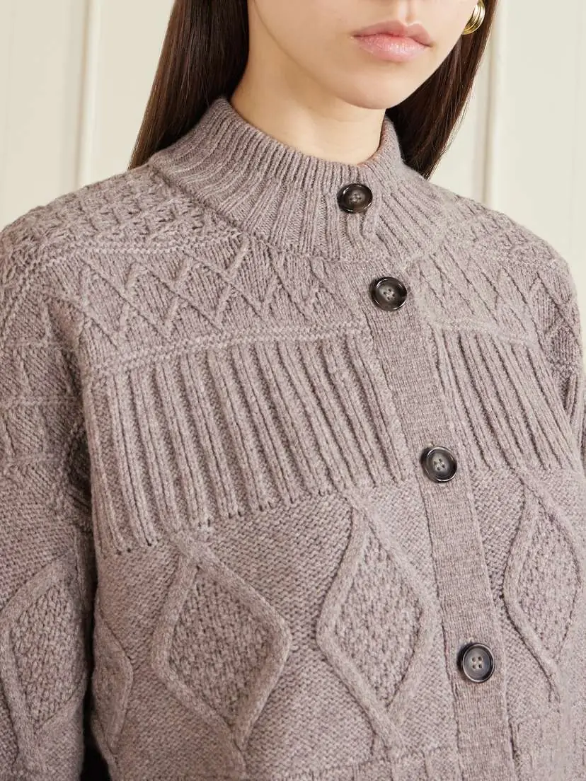 Altuzarra Amory Cropped Cable-knit Wool-blend Cardigan | Thumbnail 5