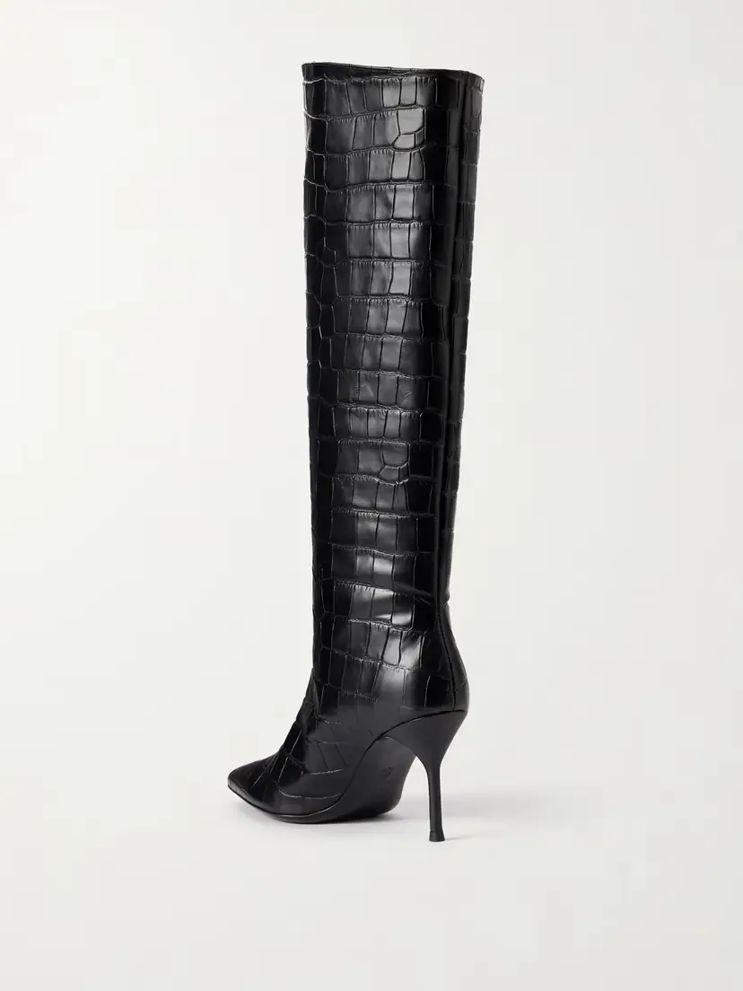 Staud Sebastian Croc-effect Leather Knee Boots | Thumbnail 3 Staud Sebastian Croc-effect Leather Knee Boots | Thumbnail 3