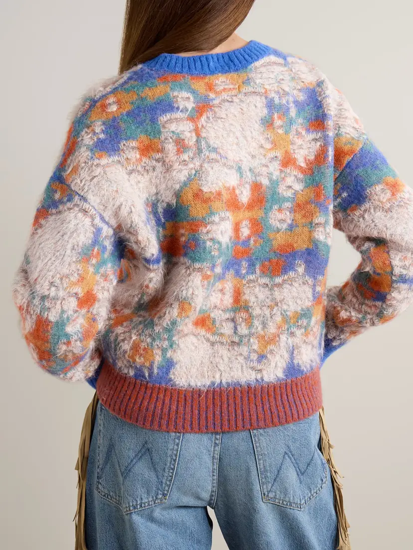 Mother Cropped Intarsia-knit Sweater | Thumbnail 3
